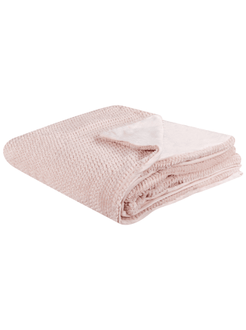 Beliani Kuscheldecke BJAS in Rosa - (W) 200 x (H) 1 x (L) 220 cm