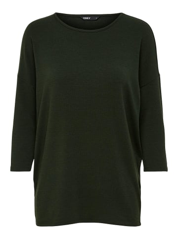 ONLY Dünner Strickpullover 3/4 Langarm Shirt Basic Sweater ONLGLAMOUR in Grün-3