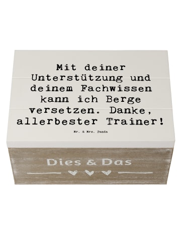 Mr. & Mrs. Panda holzkästchen Spruch Bester Trainer mit Spruch in Weiß