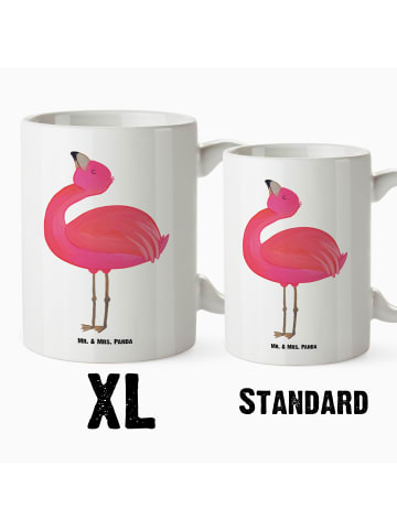 Mr. & Mrs. Panda XL Tasse Flamingo Stolz ohne Spruch in Weiß