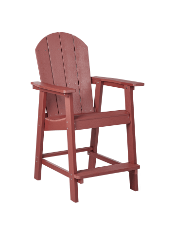 Beliani Barhocker ADIRONDACK in Rot - (W) 58 x (H) 124 x (L) 71 cm