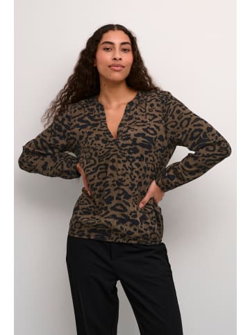 Kaffe Langarm-Bluse KAditte in Major Brown/Black Leopard