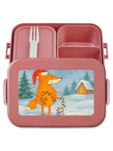 Mr. & Mrs. Panda Bentobox Fuchs Weihnachten Design ohne Spruch in Rot Pastell