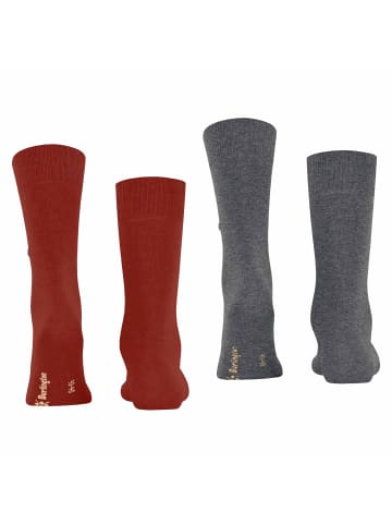 Burlington Socken 2er Pack in Rot/Grau