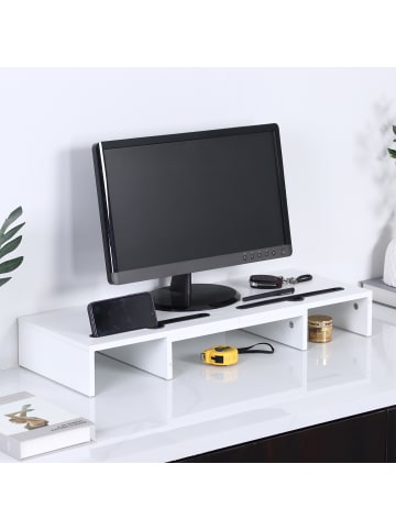 relaxdays Monitorständer in Weiß