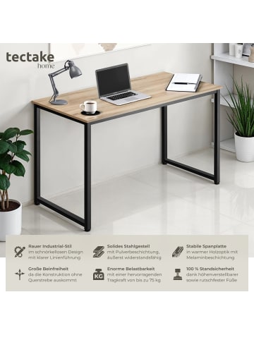 tectake Bürotisch aus Holz und Stahl, Höhe 76,5 cm