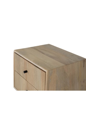 Giner y Colomer Nachttisch aus Mangoholz mit geriffelter Oberfläche in Brown