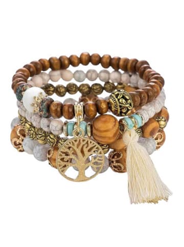 Saraswati Design Nonbook - Armband "Baum des Lebens" beige