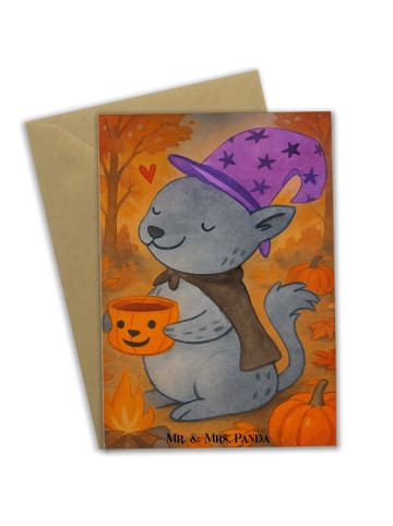 Mr. & Mrs. Panda Klappkarte Kater Kaffee Design ohne Spruch in Weiß