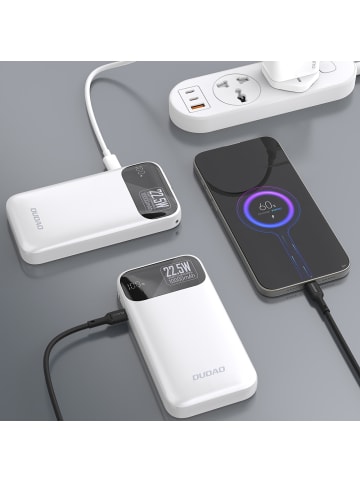 Dudao K31 10000mAh 22,5W Powerbank mit Kabel Weiß