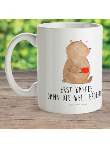 Mr. & Mrs. Panda Tasse Bär Kaffee mit Spruch in Weiß