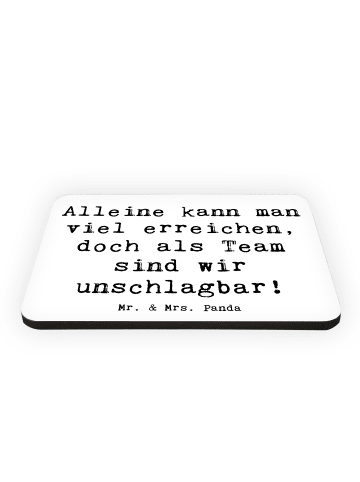 Mr. & Mrs. Panda Kühlschrankmagnet Spruch Im Team zuMenschmenarbeit... in Weiß