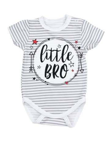 TupTam Baby Kurzarm Body mit Aufdruck Spruch 5er Pack in beige/grau