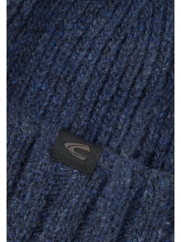 Camel Active Warme Strickmütze mit Umschlag in Navyblau