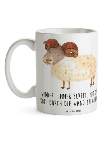 Mr. & Mrs. Panda Trinkbecher Widder Power mit Spruch in Weiß
