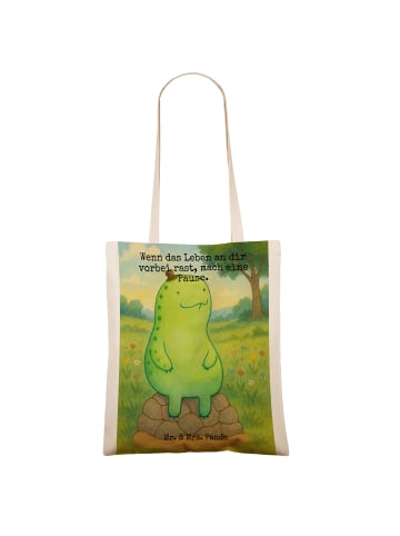 Mr. & Mrs. Panda Schultertasche Schildkröte Pause Design mit Spruch in Weiß