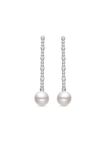 Luxenter Ohrringe aus 925er Sterlingsilber mit weißer Perle, rhodiniert – Nibar