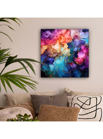 MuchoWow Leinwand Bilder Abstrakte Kunst bunt