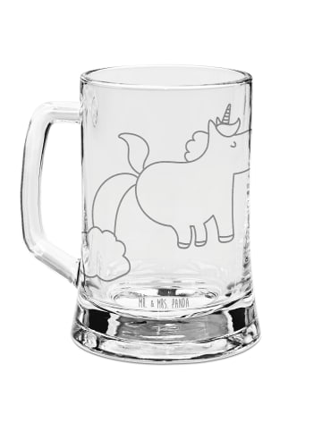 Mr. & Mrs. Panda Gravur Bierkrug Einhorn Pupsen ohne Spruch in Transparent