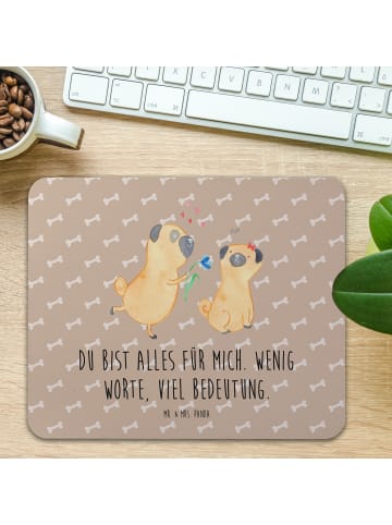 Mr. & Mrs. Panda Mousepad Mops Verliebt mit Spruch in Hundeglück