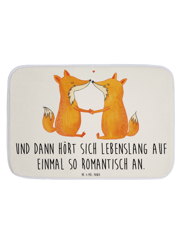 Mr. & Mrs. Panda Badematte Füchse Liebe mit Spruch in Weiß