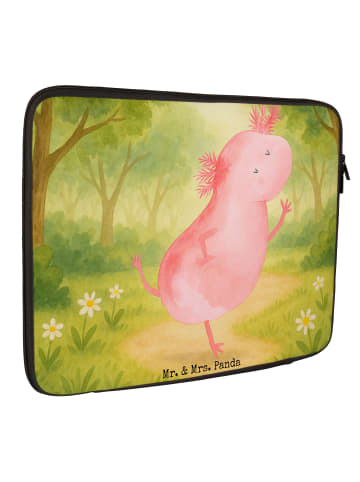 Mr. & Mrs. Panda Laptop Sleeve Axolotl Tanzen Design ohne Spruch in Weiß