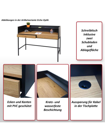 MCW Schreibtisch J79 mit Schublade, Walnuss-Optik