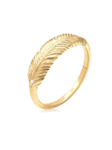 Elli Ring 925 Sterling Silber Feder in Gold