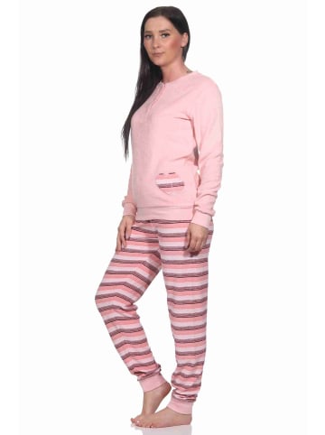 NORMANN Frottee Schlafanzug Bündchen - 77710 in rose