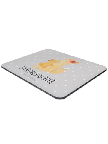 Mr. & Mrs. Panda Mauspad Fuchs Mama mit Spruch in Grau Pastell