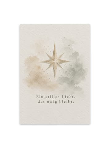 Trauerspruchkarte Stern tröstlich Design mit Sp... in Weiß