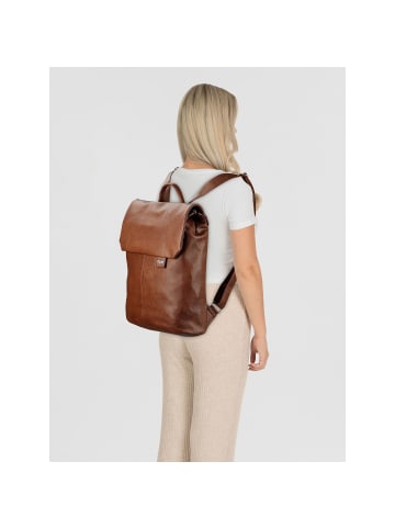 Zwei Mademoiselle.M Daypack 35 cm Laptopfach in cognac