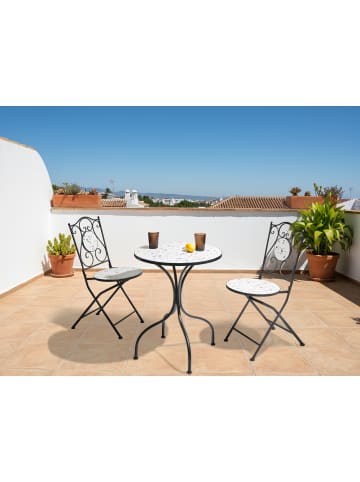 Beliani Gartentisch ARTENA in Schwarz/Weiß - (W) 60 x (H) 74 x (L) 60 cm