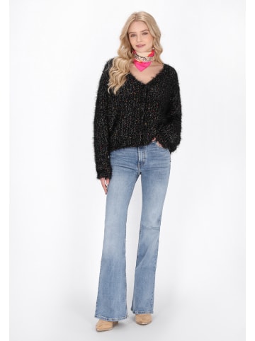 IZIA Women Cardigan in black multicolor