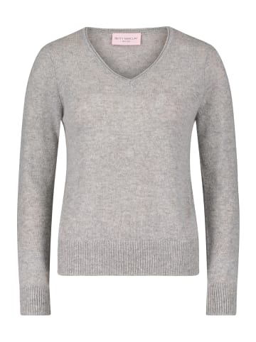Betty Barclay Kaschmir-Pullover mit V-Ausschnitt in Light Silver Melange
