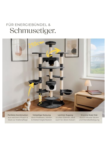 tectake Katzenbaum Fippi 201 cm Diverse Farben  schwarz-Weiss