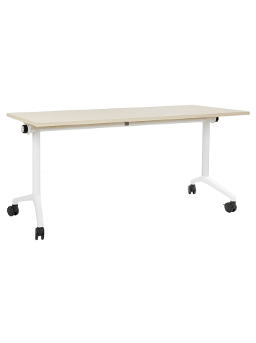 Beliani Zusammenklappbarer Schreibtisch CAVI in Braun/Weiß