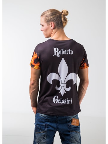 Roberto Geissini Biker Engine T-Shirt Schwarz
