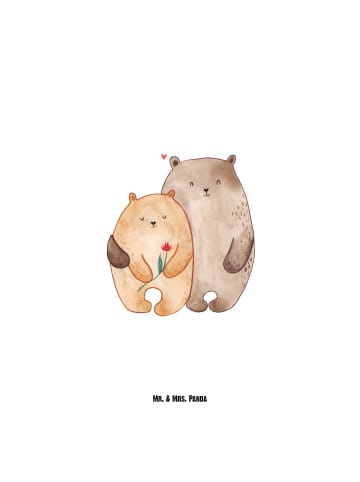Mr. & Mrs. Panda Trinkflasche Bären Liebe ohne Spruch in Weiß