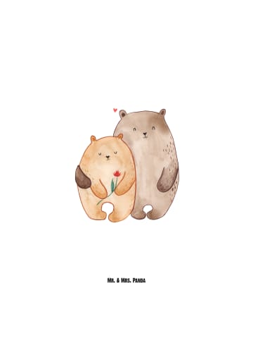 Mr. & Mrs. Panda Vakuumflasche Bären Liebe ohne Spruch in Weiß