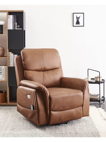 Beliani Fernsehsessel GLORIE in Braun - (W) 85 x (H) 82 x (L) 85 cm