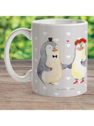 Mr. & Mrs. Panda Kinderpott Pinguin Heirat ohne Spruch in Grau Pastell