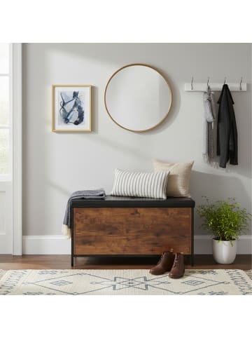 relaxdays Sitzbank in Dunkelbraun/ Schwarz - (B)80 x (H)50 x (T)40 cm
