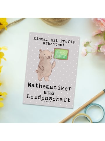 Mr. & Mrs. Panda Grußkarte Mathematiker Leidenschaft mit Spruch in Grau Pastell