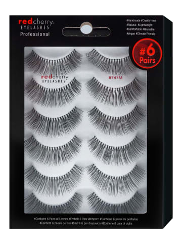 Red Cherry Eyelashes Bandwimpern 747 M - 6 Pairs in Schwarz