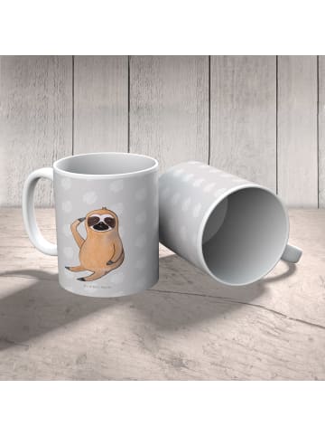 Mr. & Mrs. Panda Becher Faultier Vogel ohne Spruch in Grau Pastell