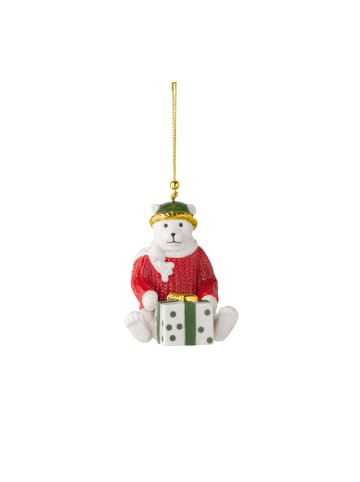 Villeroy & Boch Ornament Plüschbär 2026 Christmas Classics in 6,5 x 6,8 x 8 cm in weiß-gold