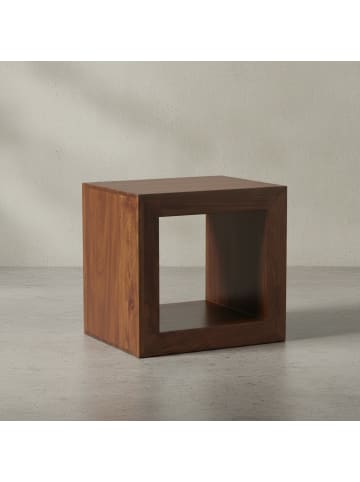 KADIMA DESIGN Standregal Massivholz 44cm hoch Cube Regal Design Holzregal
