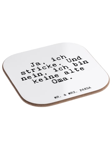 Mr. & Mrs. Panda Tischuntersetzer Ja, ich stricke. Und... mit Sp... in Weiß