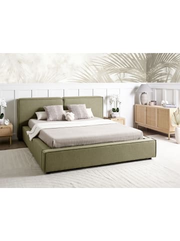Beliani 2-tlg Doppelbett LINARDS in Grün/Schwarz
